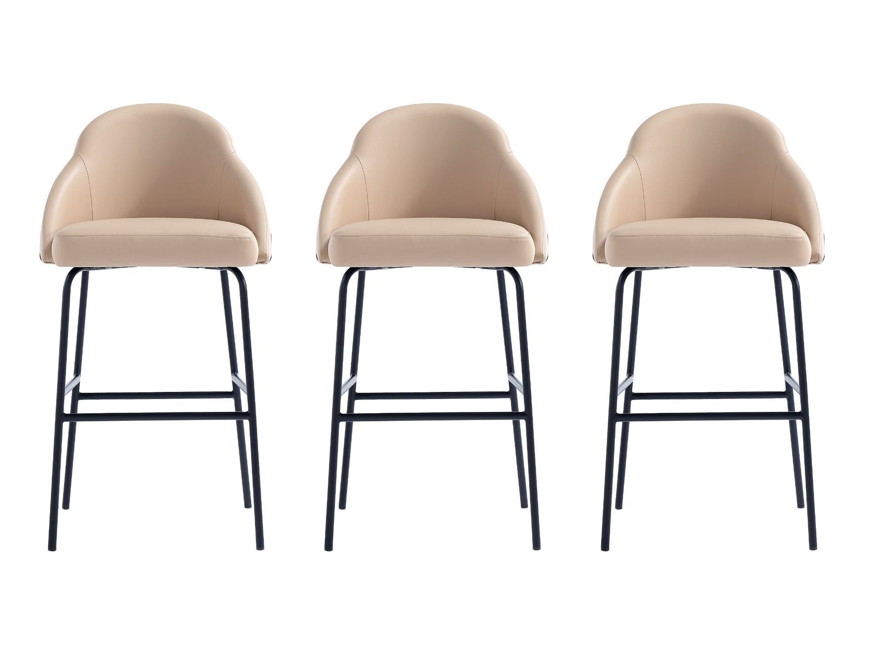 Gracie Barstool in Tan and Black (set of 3) - Ornate Home