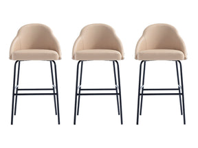 Gracie Barstool in Tan and Black (set of 3) - Ornate Home