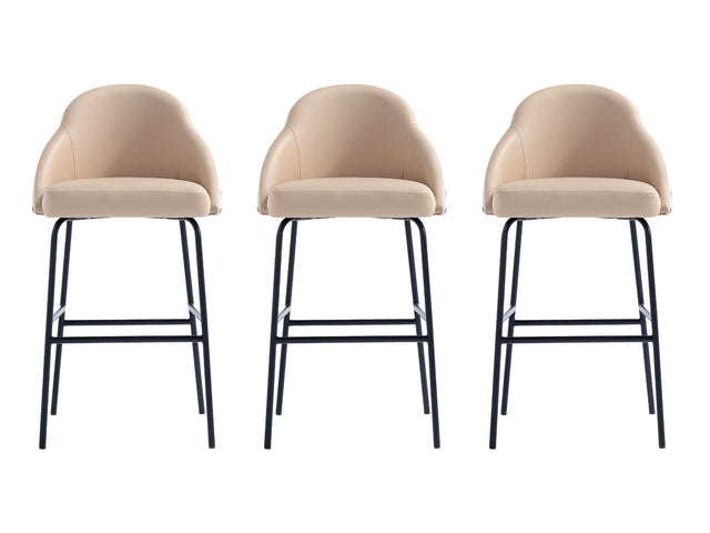 Gracie Barstool in Tan and Black (set of 3) - Ornate Home