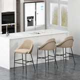 Gracie Barstool in Tan and Black (set of 3) - Ornate Home