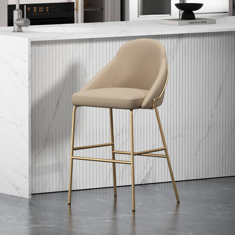 Gracie Barstool in Tan and Gold - Ornate Home