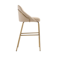 Gracie Barstool in Tan and Gold (set of 3) - Ornate Home