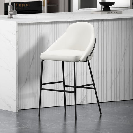 Gracie Barstool in White and Black - Ornate Home