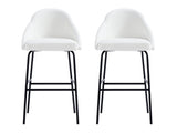 Gracie Barstool in White and Black (set of 2) - Ornate Home