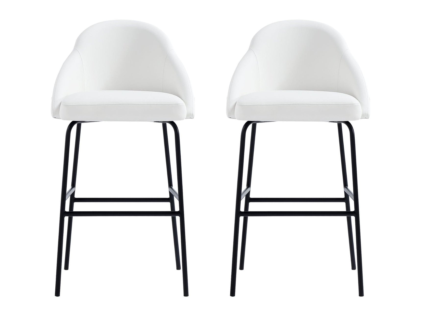 Gracie Barstool in White and Black (set of 2) - Ornate Home