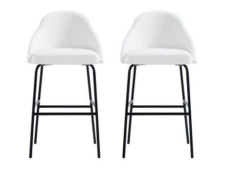 Gracie Barstool in White and Black (set of 2) - Ornate Home