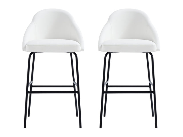 Gracie Barstool in White and Black (set of 2) - Ornate Home