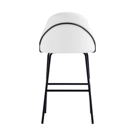 Gracie Barstool in White and Black (set of 2) - Ornate Home