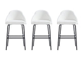 Gracie Barstool in White and Black (set of 3) - Ornate Home