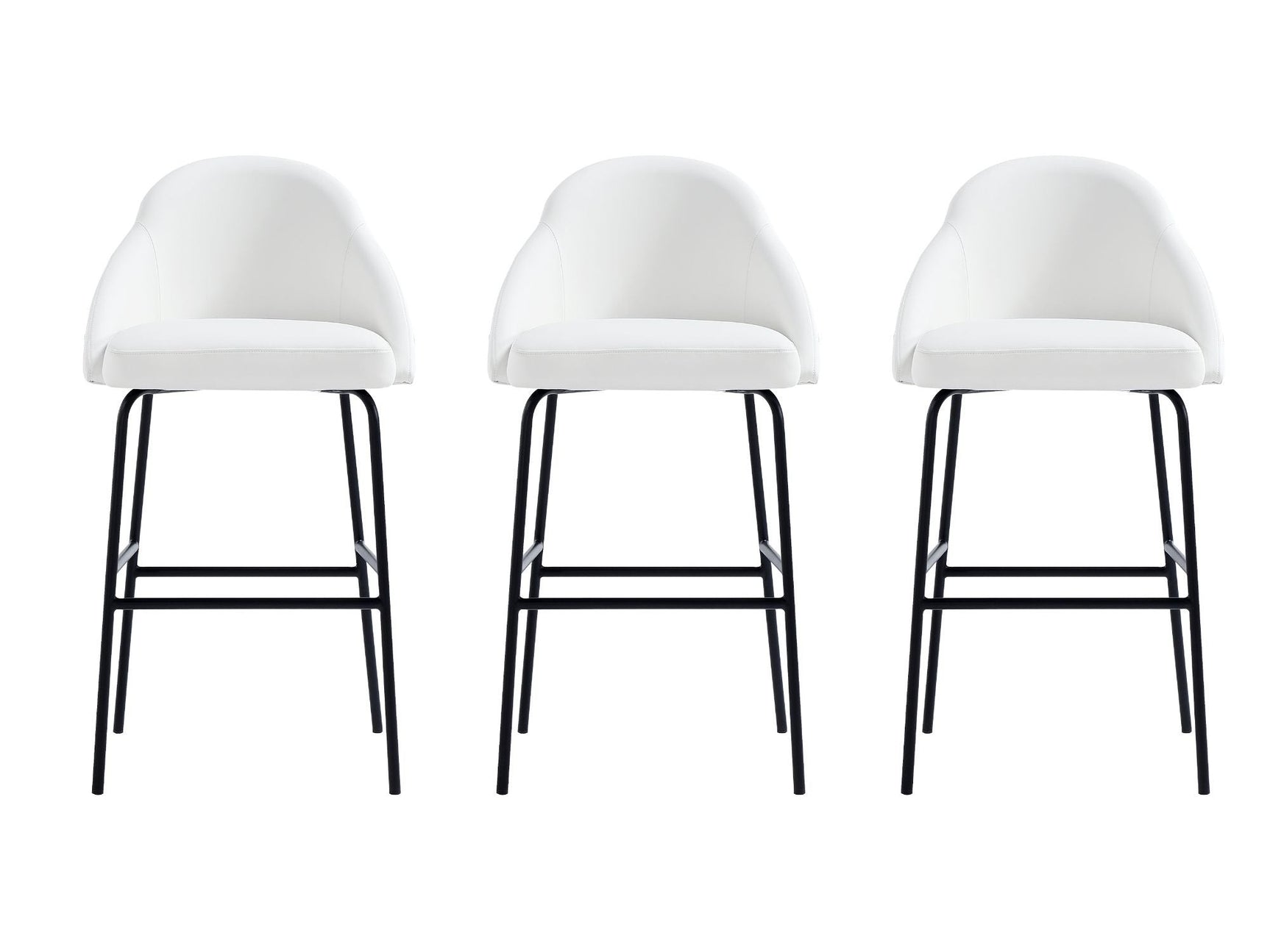 Gracie Barstool in White and Black (set of 3) - Ornate Home