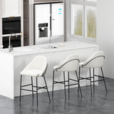 Gracie Barstool in White and Black (set of 3) - Ornate Home