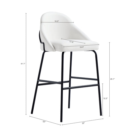 Gracie Barstool in White and Black (set of 3) - Ornate Home