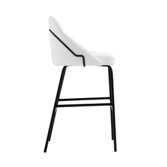 Gracie Barstool in White and Black (set of 3) - Ornate Home