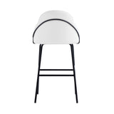 Gracie Barstool in White and Black (set of 3) - Ornate Home