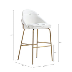 Gracie Barstool in White and Gold - Ornate Home