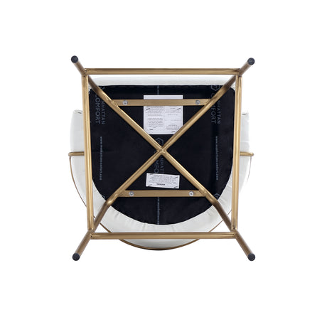 Gracie Barstool in White and Gold - Ornate Home