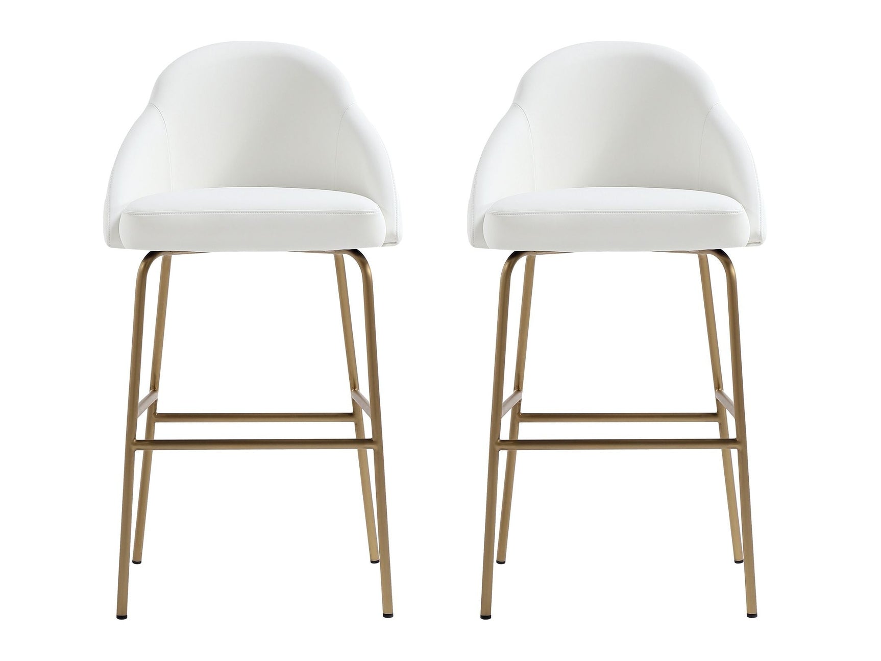 Gracie Barstool in White and Gold (set of 2) - Ornate Home