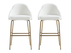 Gracie Barstool in White and Gold (set of 2) - Ornate Home