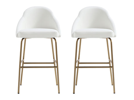 Gracie Barstool in White and Gold (set of 2) - Ornate Home