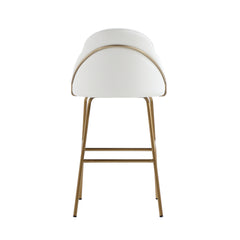 Gracie Barstool in White and Gold (set of 2) - Ornate Home