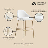 Gracie Barstool in White and Gold (set of 3) - Ornate Home