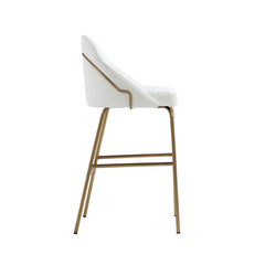 Gracie Barstool in White and Gold (set of 3) - Ornate Home