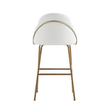 Gracie Barstool in White and Gold (set of 3) - Ornate Home