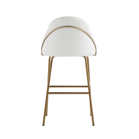 Gracie Barstool in White and Gold (set of 3) - Ornate Home