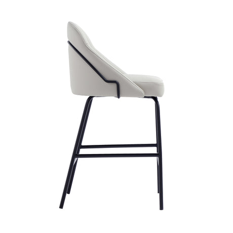 Gracie Counter Stool in Stone and Black - Ornate Home