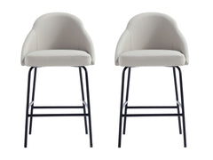 Gracie Counter Stool in Stone and Black (set of 2) - Ornate Home