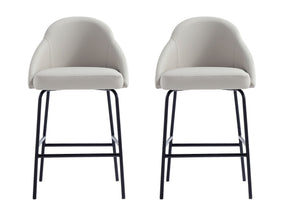 Gracie Counter Stool in Stone and Black (set of 2) - Ornate Home