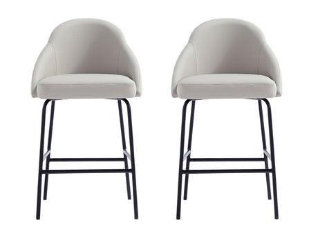 Gracie Counter Stool in Stone and Black (set of 2) - Ornate Home