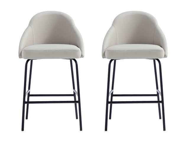 Gracie Counter Stool in Stone and Black (set of 2) - Ornate Home