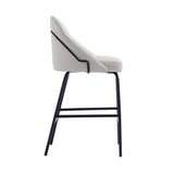 Gracie Counter Stool in Stone and Black (set of 2) - Ornate Home