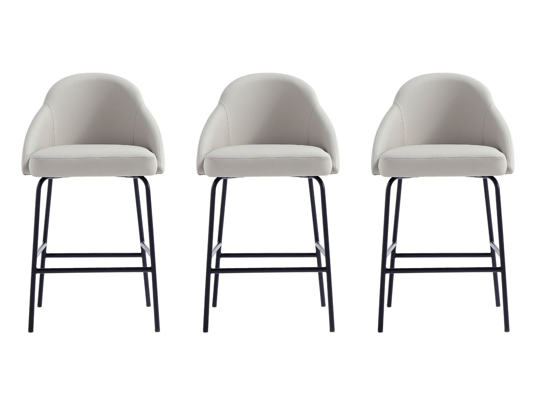 Gracie Counter Stool in Stone and Black (set of 3) - Ornate Home