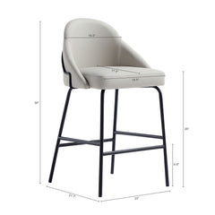 Gracie Counter Stool in Stone and Black (set of 3) - Ornate Home