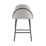 Gracie Counter Stool in Stone and Black (set of 3) - Ornate Home