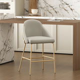 Gracie Counter Stool in Stone and Gold - Ornate Home
