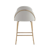 Gracie Counter Stool in Stone and Gold - Ornate Home