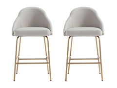Gracie Counter Stool in Stone and Gold (set of 2) - Ornate Home