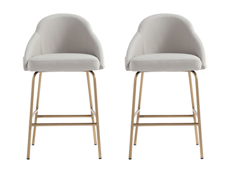 Gracie Counter Stool in Stone and Gold (set of 2) - Ornate Home
