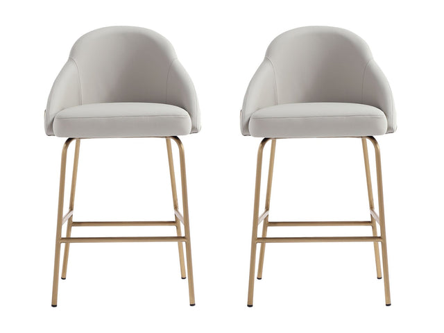 Gracie Counter Stool in Stone and Gold (set of 2) - Ornate Home