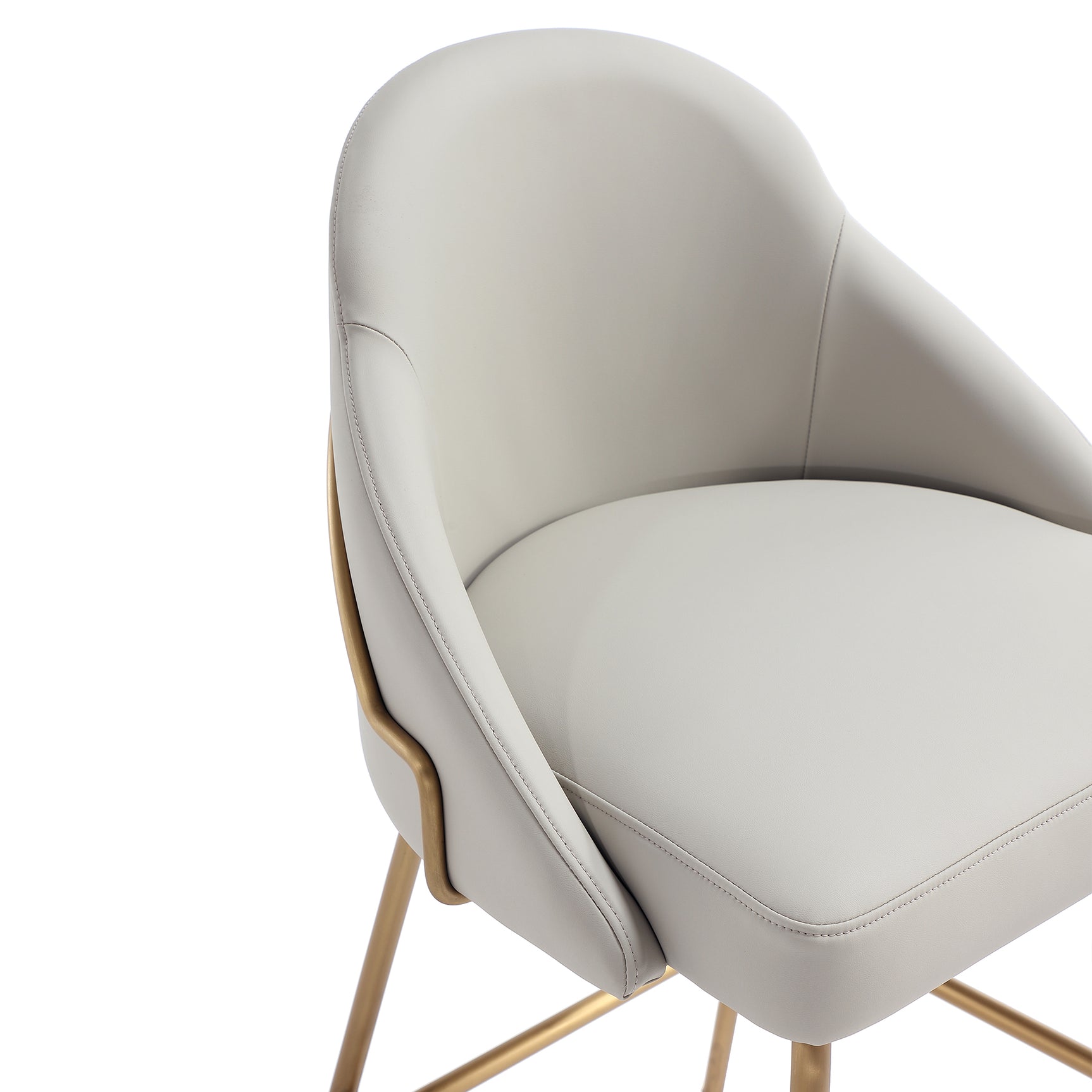 Gracie Counter Stool in Stone and Gold (set of 2) - Ornate Home