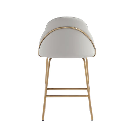 Gracie Counter Stool in Stone and Gold (set of 2) - Ornate Home