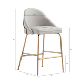 Gracie Counter Stool in Stone and Gold (set of 3) - Ornate Home