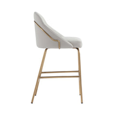 Gracie Counter Stool in Stone and Gold (set of 3) - Ornate Home