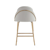 Gracie Counter Stool in Stone and Gold (set of 3) - Ornate Home