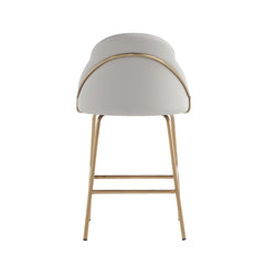 Gracie Counter Stool in Stone and Gold (set of 3) - Ornate Home