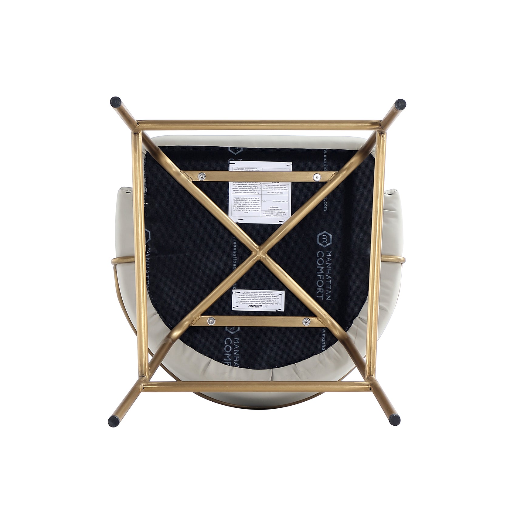 Gracie Counter Stool in Stone and Gold (set of 3) - Ornate Home