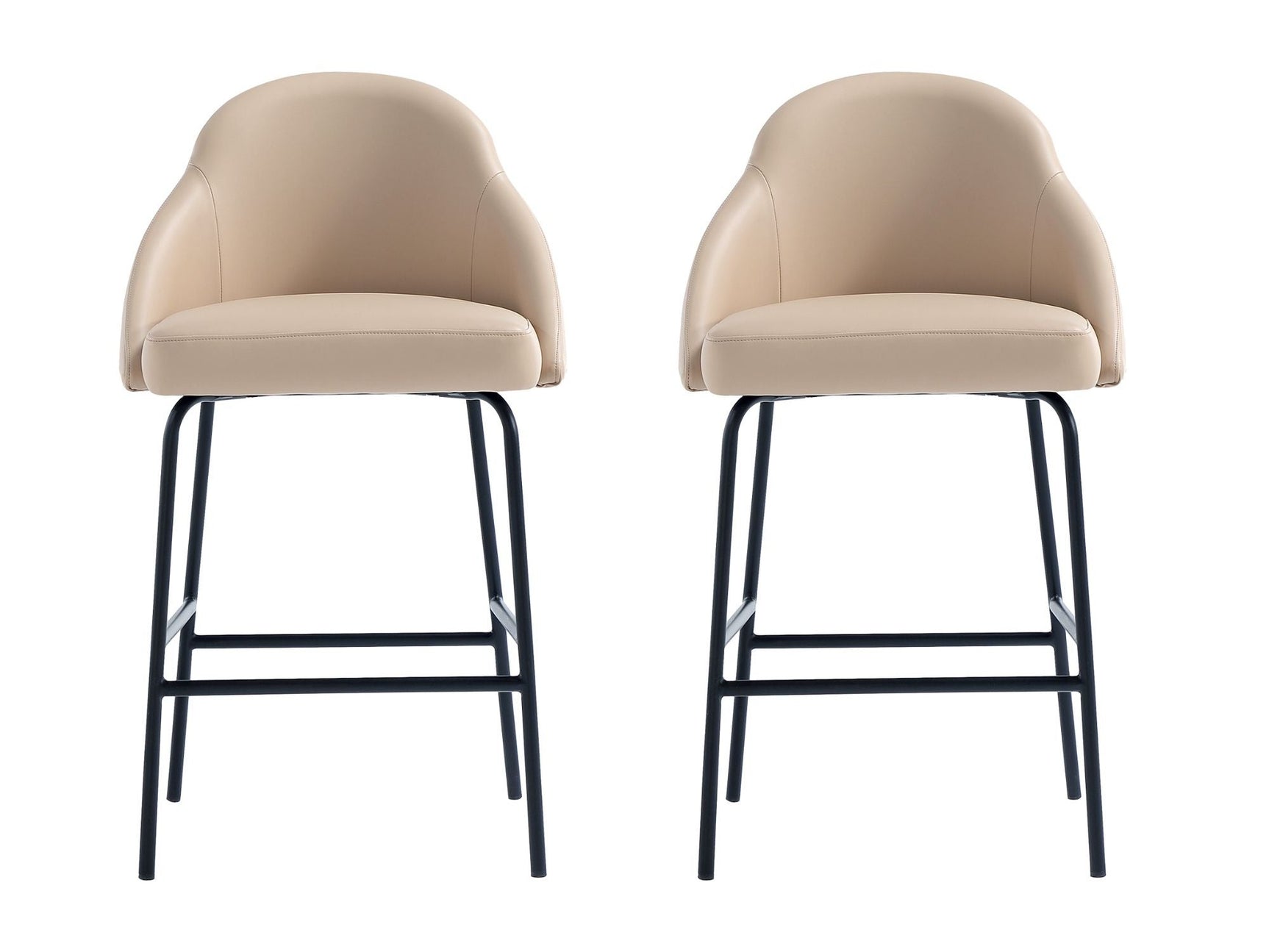 Gracie Counter Stool in Tan and Black (set of 2) - Ornate Home